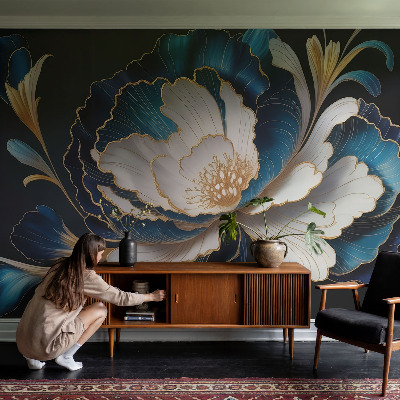 3D fotobehang Bloemenpatroon