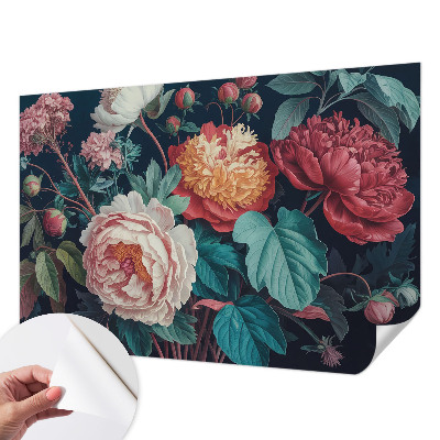 Fotobehang babykamer met kleurrijke bloemen