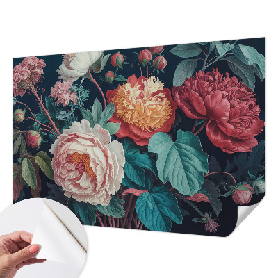 Fotobehang babykamer met kleurrijke bloemen