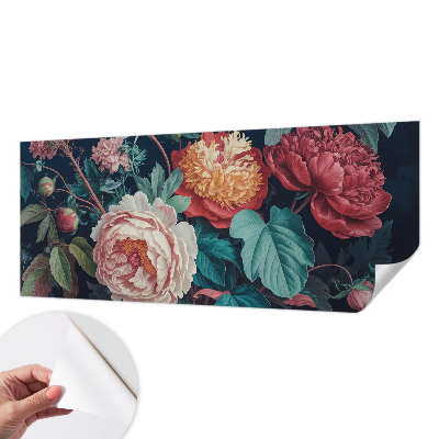 Fotobehang babykamer met kleurrijke bloemen