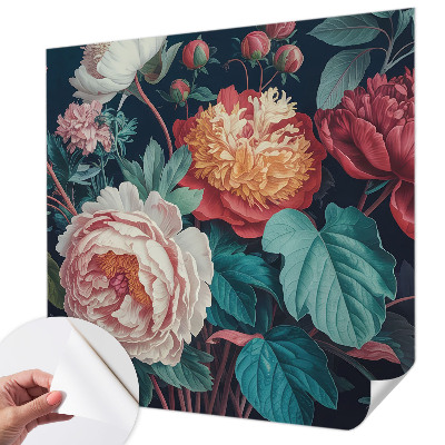 Fotobehang babykamer met kleurrijke bloemen