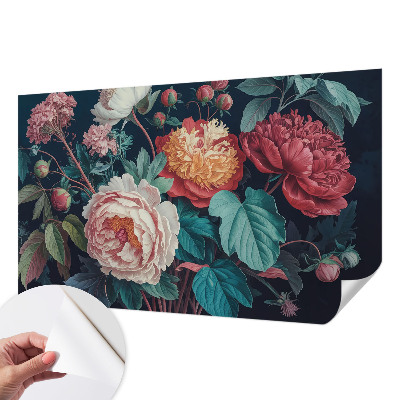 Fotobehang babykamer met kleurrijke bloemen