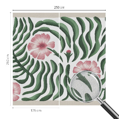 Fotobehang voor de kinderkamer met een patroon van bloemen en bladeren