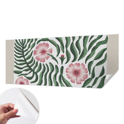 Fotobehang voor de kinderkamer met een patroon van bloemen en bladeren
