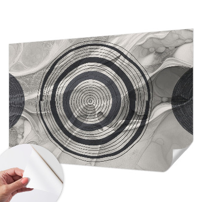 Zelfklevend fotobehang op maat met grijze cirkelprint