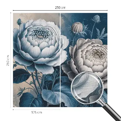 3D fotobehang met romantische bloemen