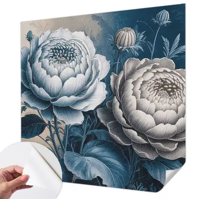 3D fotobehang met romantische bloemen