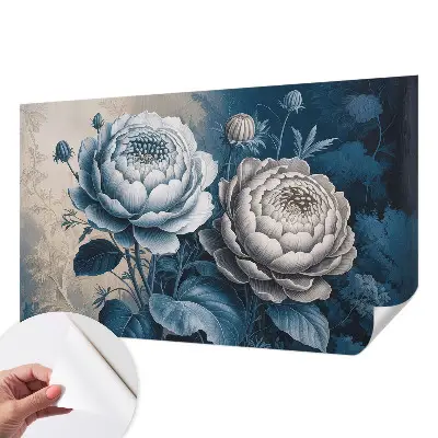 3D fotobehang met romantische bloemen