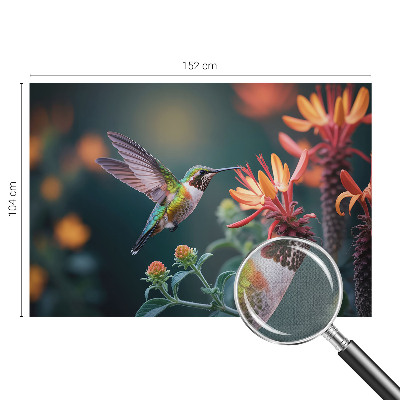 Zelfklevende behangsticker Kolibriebloemen