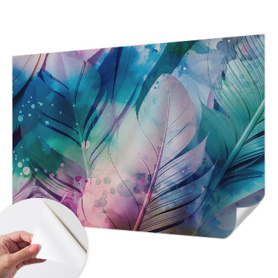 Fotobehang kinderkamer met een kleurrijk veerpatroon