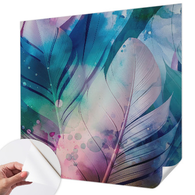 Fotobehang kinderkamer met een kleurrijk veerpatroon