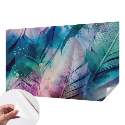 Fotobehang kinderkamer met een kleurrijk veerpatroon