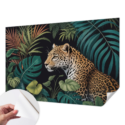 Foto behang voor de kinderkamer met een exotische luipaardprint