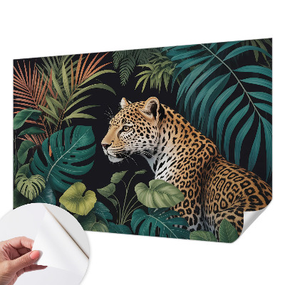 Foto behang voor de kinderkamer met een exotische luipaardprint