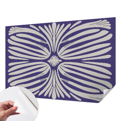 Zelfklevende behangsticker met een symmetrisch bloemenmotief