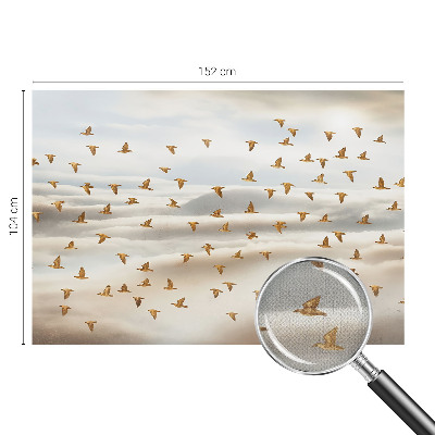 Foto behang voor de kinderkamer met een print van vogels in vlucht