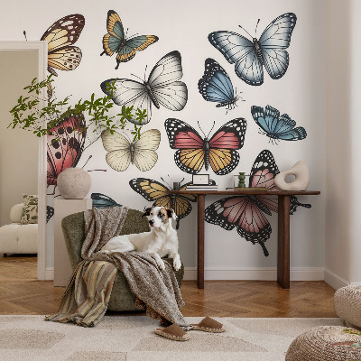 Fotobehang voor de kinderkamer met paradijsvlinders als motief