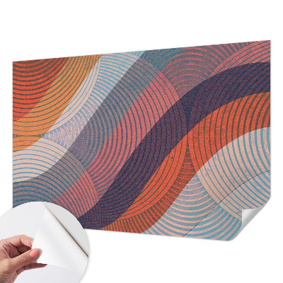 Zelfklevend fotobehang met kleurrijke golvende vormen