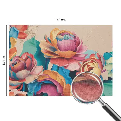 Fotobehang kinderkamer met een bloemenmotief in zachte kleuren