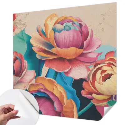 Fotobehang kinderkamer met een bloemenmotief in zachte kleuren