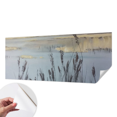 3D fotobehang met een afbeelding van een kalm meer