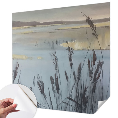 3D fotobehang met een afbeelding van een kalm meer