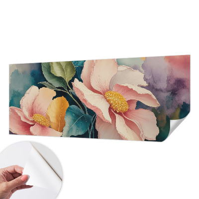 Zelfklevende behangsticker met een bloemmotief in een elegante uitvoering
