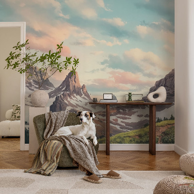 Zelfklevend fotobehang op maat Bergpanorama