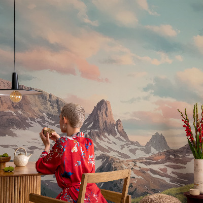 Zelfklevend fotobehang op maat Bergpanorama