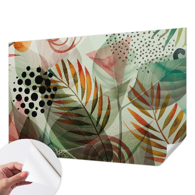 3D fotobehang Abstracte bladeren