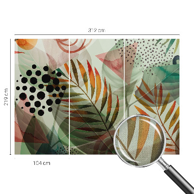 3D fotobehang Abstracte bladeren