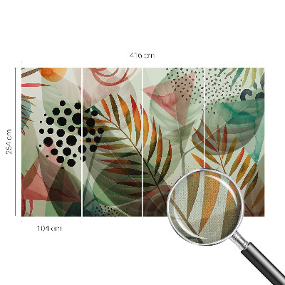 3D fotobehang Abstracte bladeren