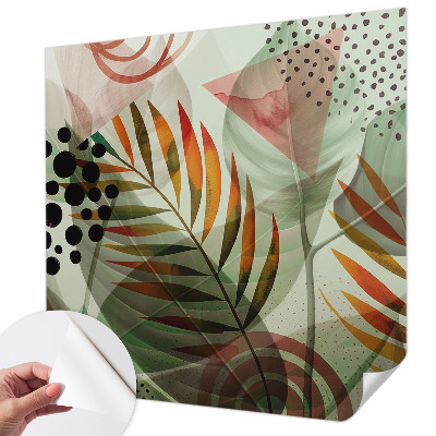 3D fotobehang Abstracte bladeren