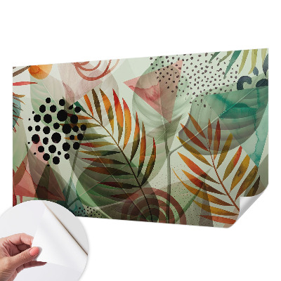 3D fotobehang Abstracte bladeren
