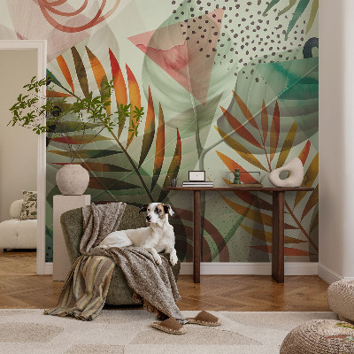 3D fotobehang Abstracte bladeren