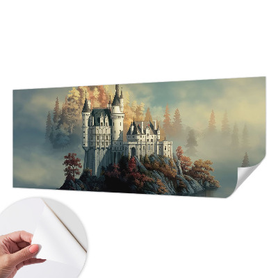 Zelfklevende behangsticker met een sprookjeskasteelmotief