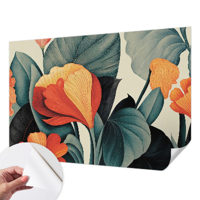 Fotobehang babykamer met kleurrijke bloemen