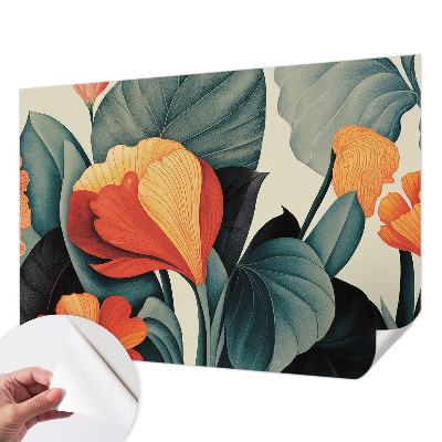 Fotobehang babykamer met kleurrijke bloemen