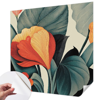 Fotobehang babykamer met kleurrijke bloemen