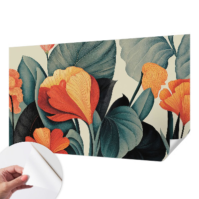 Fotobehang babykamer met kleurrijke bloemen