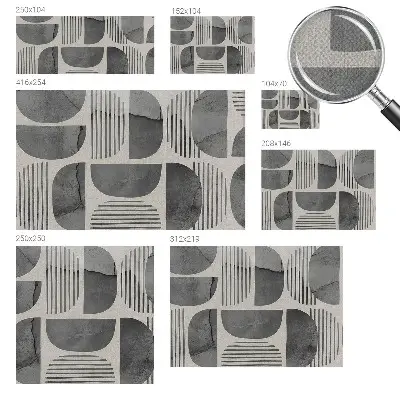 Foto behang voor de keuken met geometrische vormen