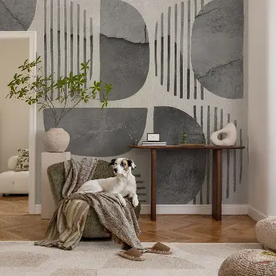 Foto behang voor de keuken met geometrische vormen