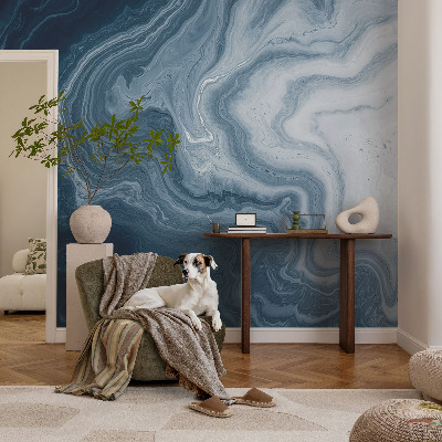 Fotobehang zelfklevend met blauwe golfmotieven
