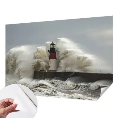 3D fotobehang met motief van zeegolven