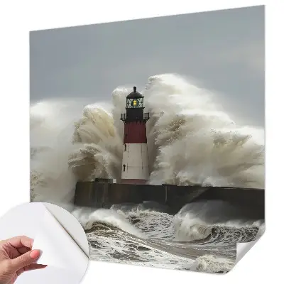 3D fotobehang met motief van zeegolven