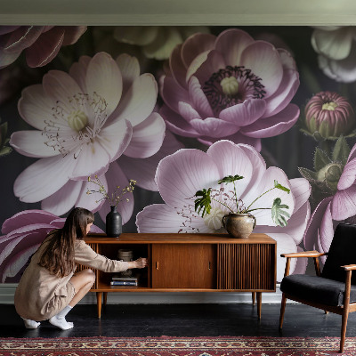 Fotobehang kinderkamer met een bloemig en elegant ontwerp