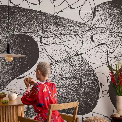 Foto behang voor de keuken met een abstract patroon