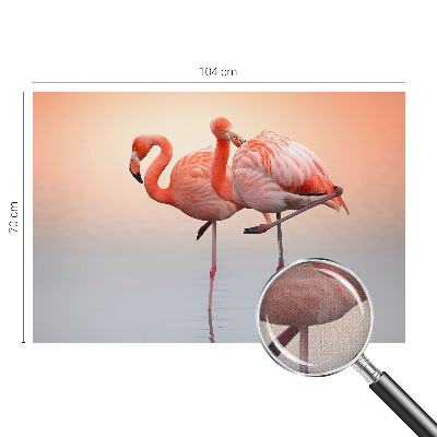 Zelfklevend fotobehang op maat Delicate flamingo's