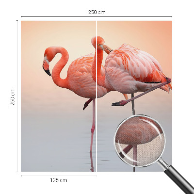 Zelfklevend fotobehang op maat Delicate flamingo's