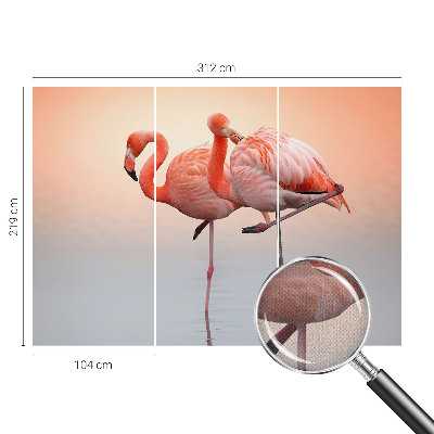 Zelfklevend fotobehang op maat Delicate flamingo's